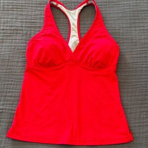 ATHLETA Tankini top Vibrant Red Racerback. Sz Small.